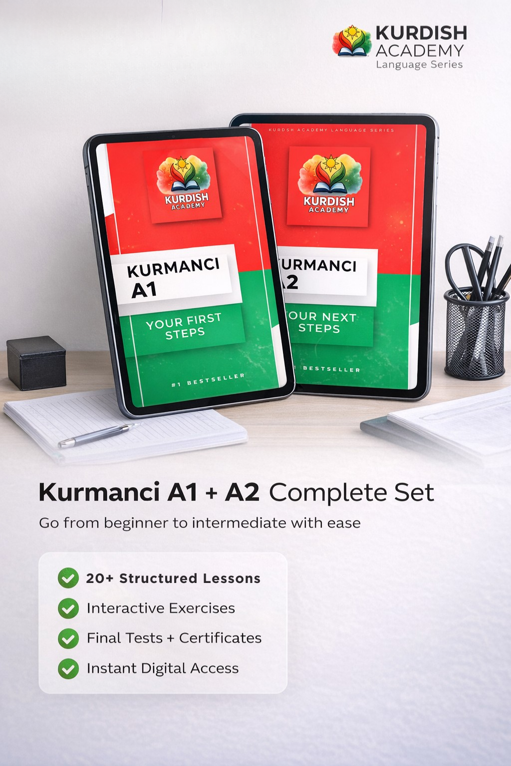 Kurmancî Bundle A1 & A2 – Von den ersten Wörtern bis zur flüssigen Sprache