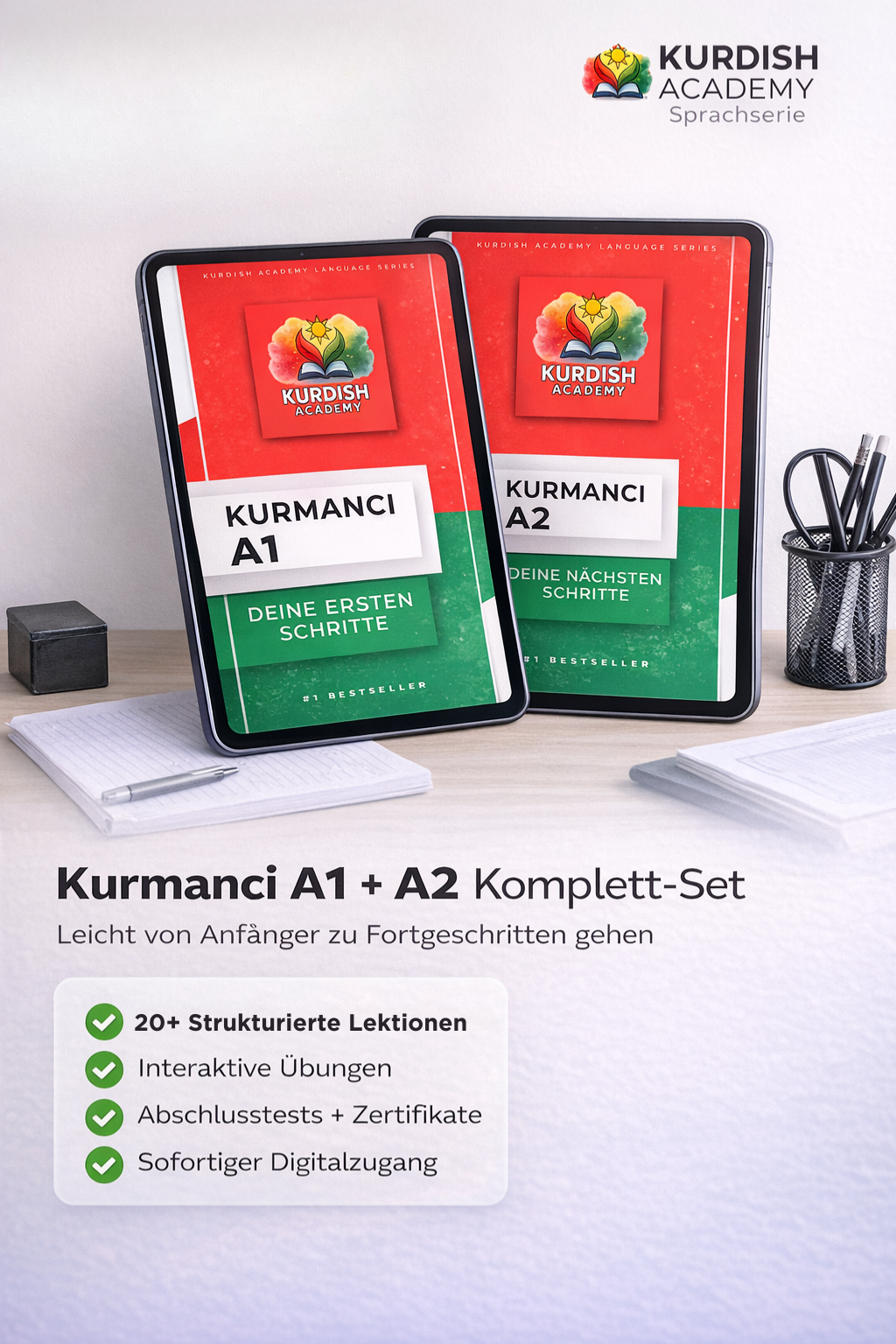 Kurmancî Paketi A1 & A2 – İlk Kelimelerden Akıcı Konuşmaya