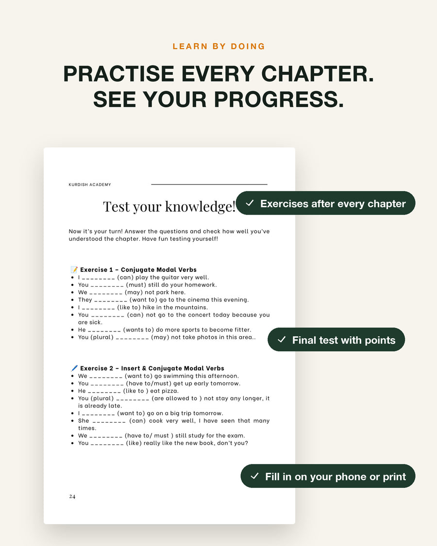 All A2 Set – practise every chapter: exercise page with checklist