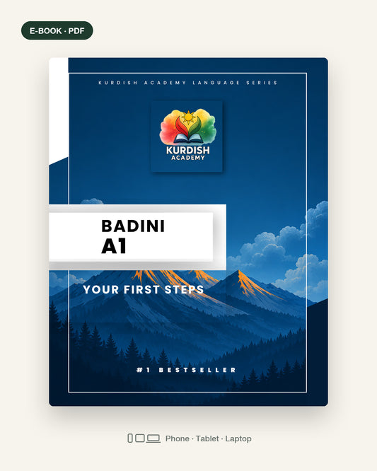 Badinî A1 e-book cover – Your First Steps (English edition, PDF)