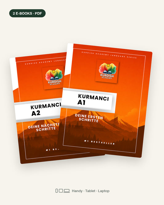 Kurmancî A1 & A2 Paket – zwei E-Book-Cover (deutsche Ausgabe, PDF)