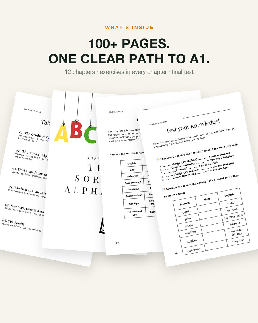 Soranî A1 – what's inside: inside pages, chapters and exercises